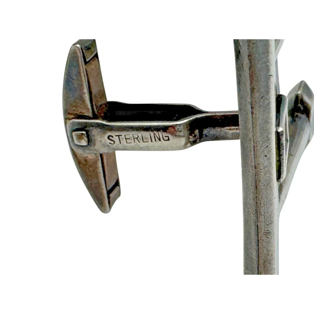 Vintage Sterling Silver Large Torii Gate Cufflinks Made In Japan